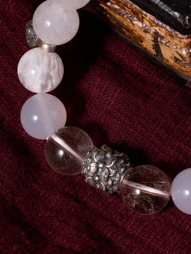 Sacred Peace Spiritual Bracelet – White Agate & Sterling Silver