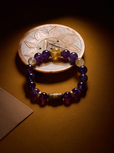 Spiritual Clarity Amethyst and Citrine Bracelet