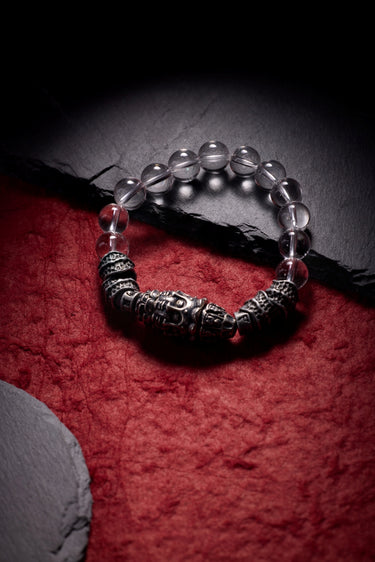 Crystal Clarity Protection Bracelet with Tibetan Silver