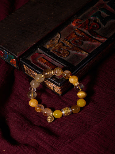 Wealth Energy Yellow Agate Tiger Eye Bracelet