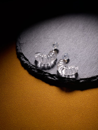 Tranquil Spiral Clear Quartz Earrings