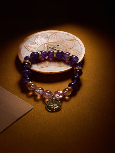 Amethyst Tranquility Bracelet with Gold Accent