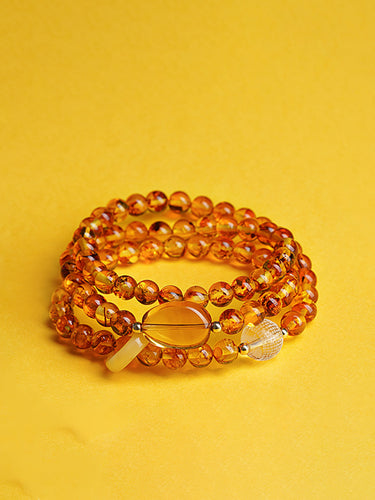 Golden Abundance Bracelet – Citrine and Amber for Wealth and Prosperity