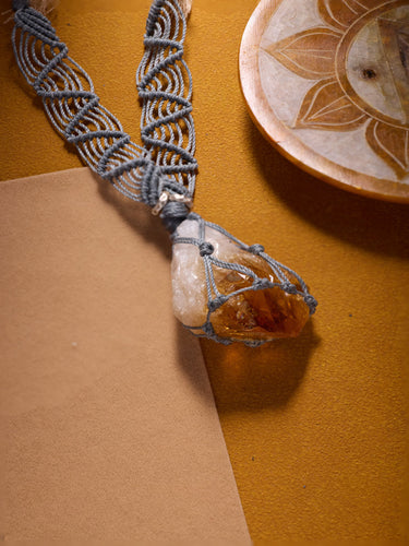 Golden Citrine Quartz Pendant