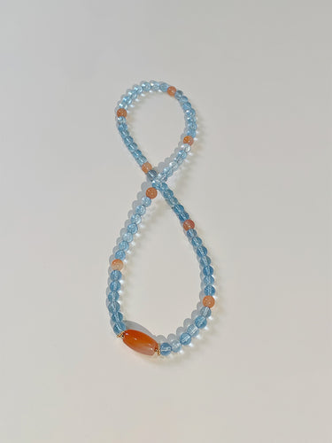Serenity Bracelet – Aquamarine & South Red Agate for Calm and Clarity