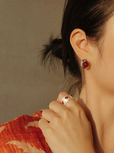 Fearless Light Earrings – Empowering Red Agate & Pearl Jewelry