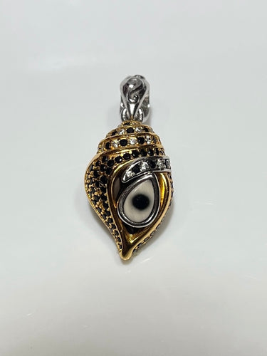 Sacred Blessing Pendant – Dzi Beads with Silver-Plated Buddha